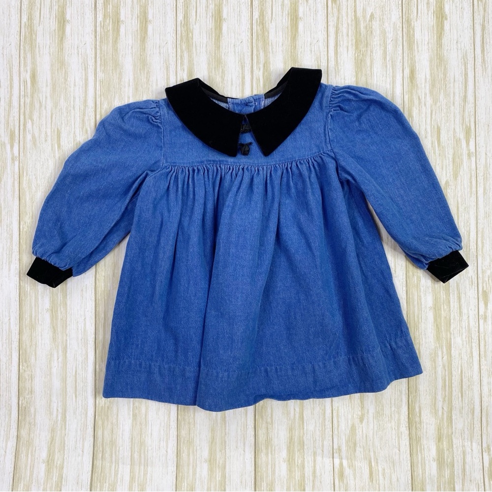 Vintage Allison Ann Blue Jean Denim Long Sleeve Blouse